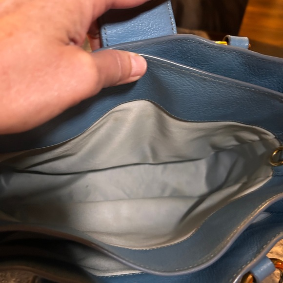 064. Miu Miu two tone Madras Leather Tote/project bag - Picture 13 of 16